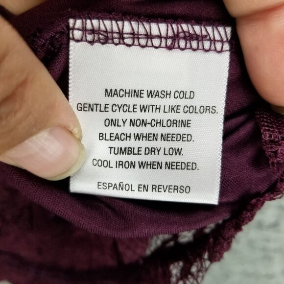 Style & Co Shirt Womens 3X Purple Layered Lace Smocked Scoop Neck Blouse - Picture 3 of 10